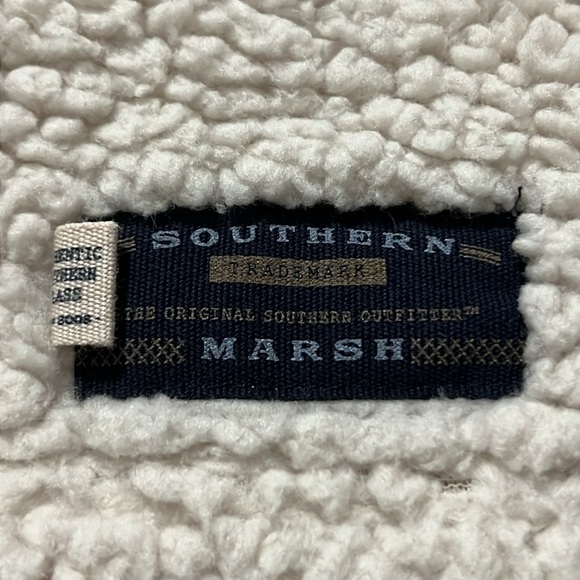 Southern Marsh size large Appalachian Pile Sherpa Pullover oatmeal & light brown - Picture 6 of 14